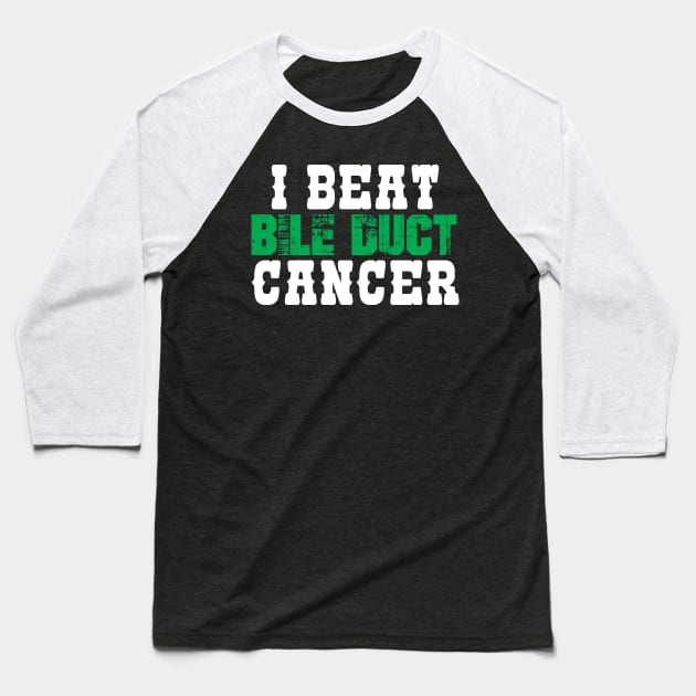 I Beat Bile Duct Cancer Baseball T-Shirt by zeedot